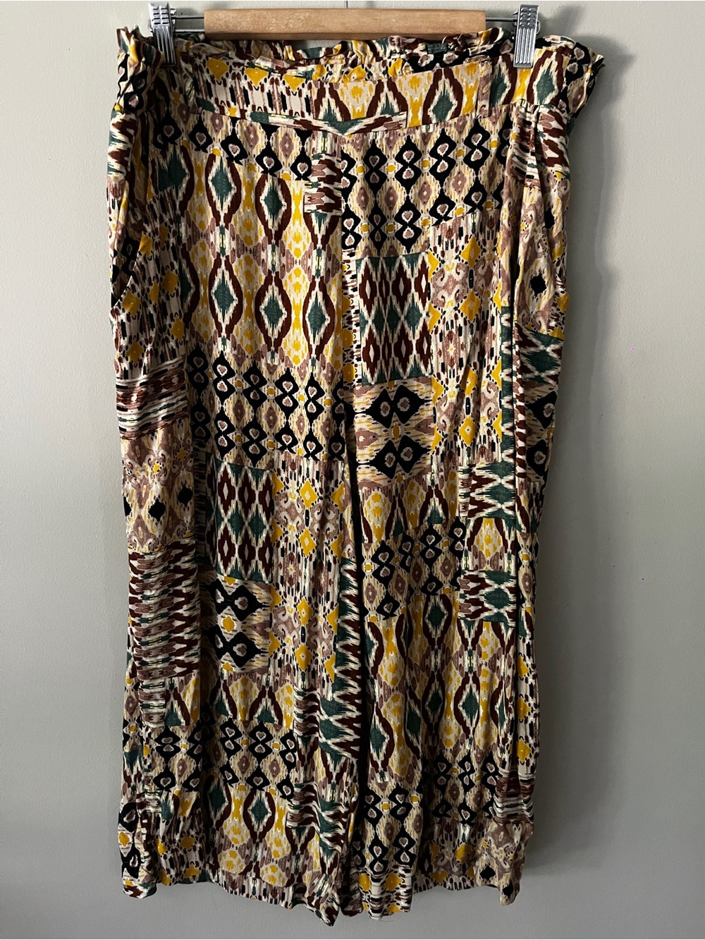 Architect Multicolor Boho Maxi Skirt in Yellow, Green & Brown